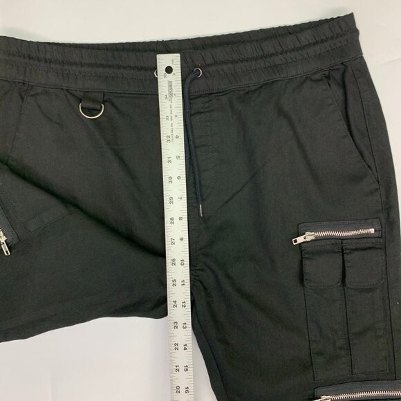 Hot Topic Men's Black Cotton Zipper Taper Goth Jogger Pants Size L NWT - Picture 12 of 13